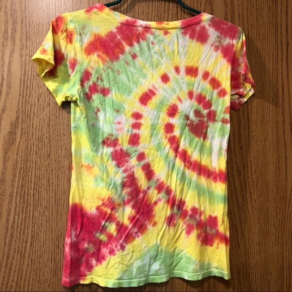 🔴 Charlotte Russe Tie Dye T-Shirt Top Sz S EUC - Picture 5 of 5
